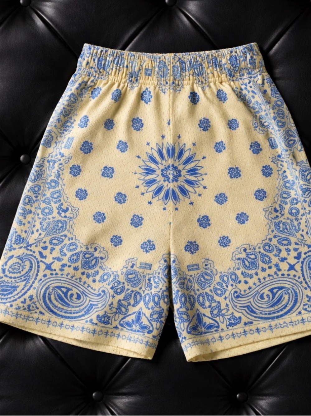 Bravest Studios Yellow & Blue Paisley Mesh Shorts Large NWT Streetwear